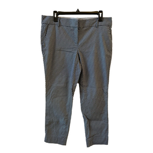 Dalia Navy White Size 10 Pants Pixie Geometric Pattern Crop Flat Front